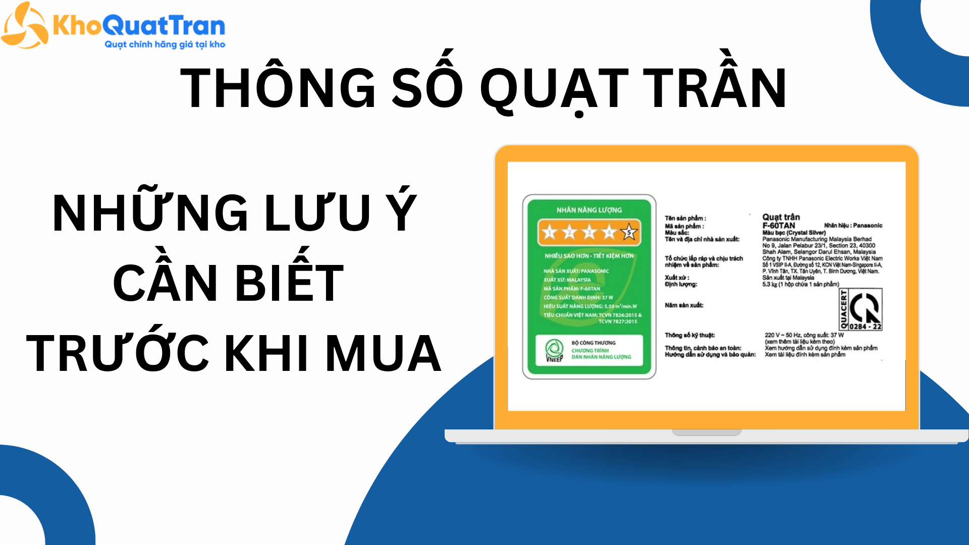  Thông số quạt trần: Những yếu tố cần biết trước khi mua